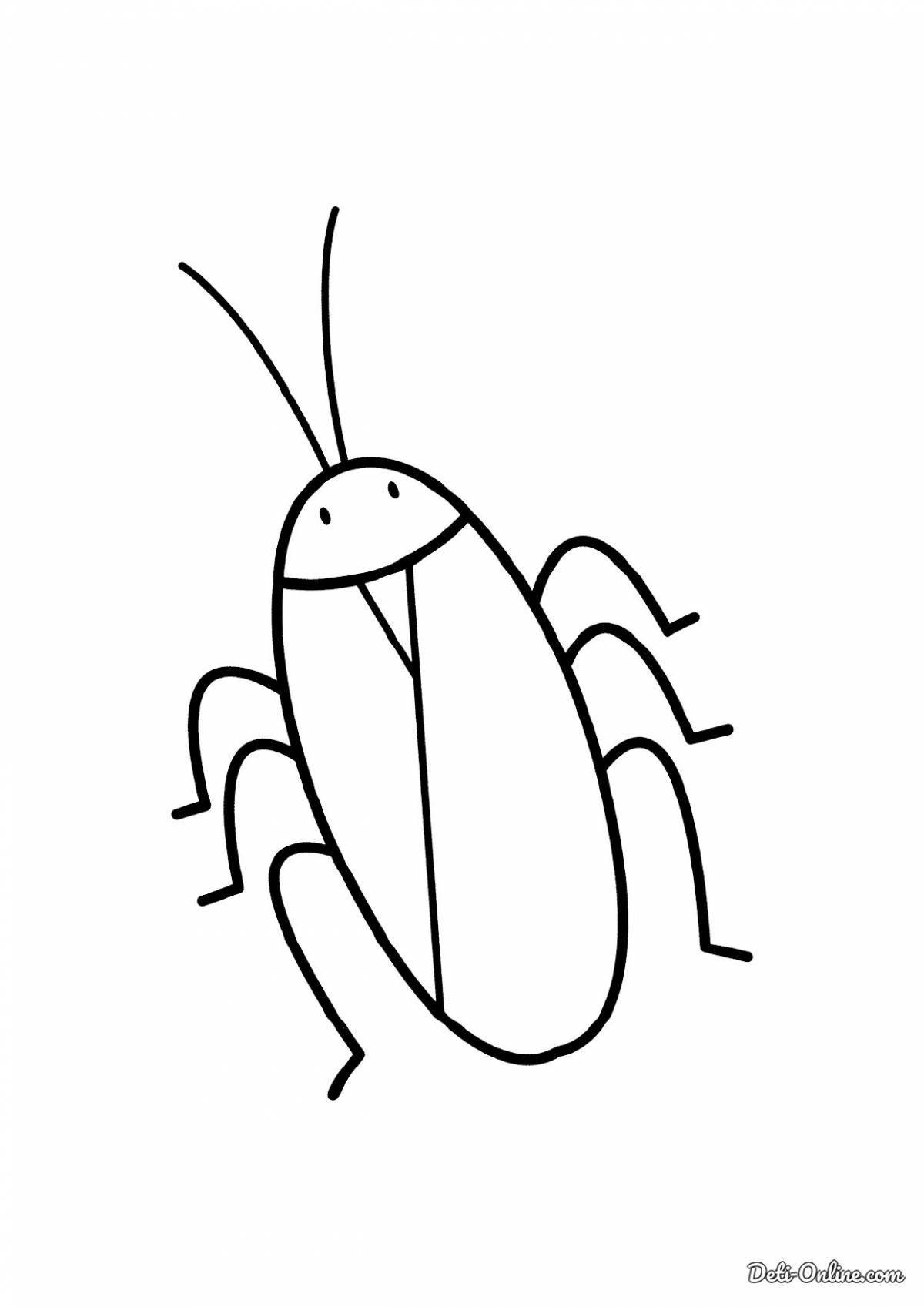 Adorable cockroach coloring book for kids