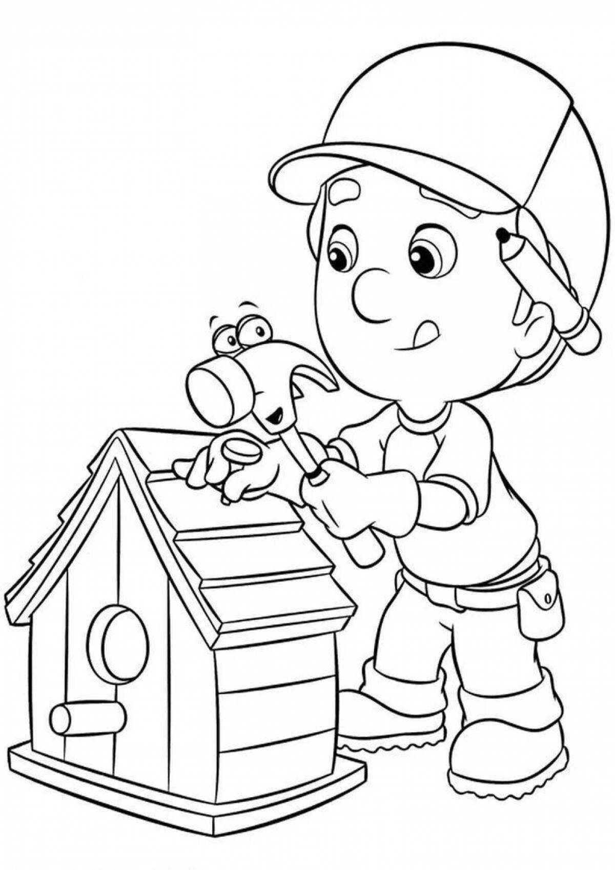 Coloring book happy carpenter for babies