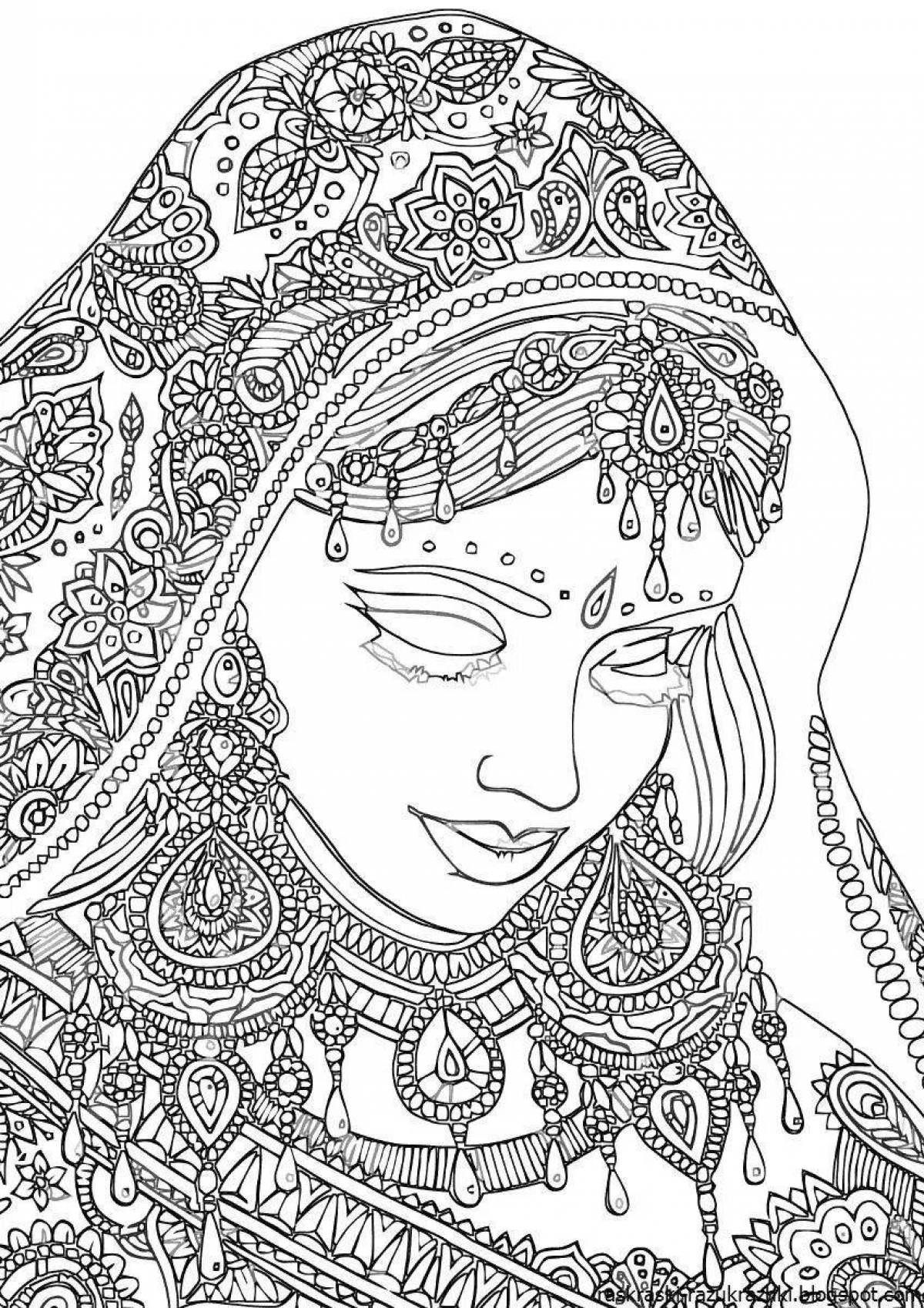 Colourful scarf coloring book for kids