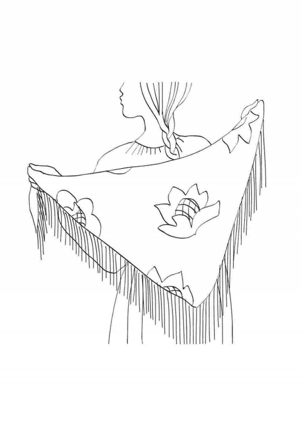 Playful coloring page of scarves for kids