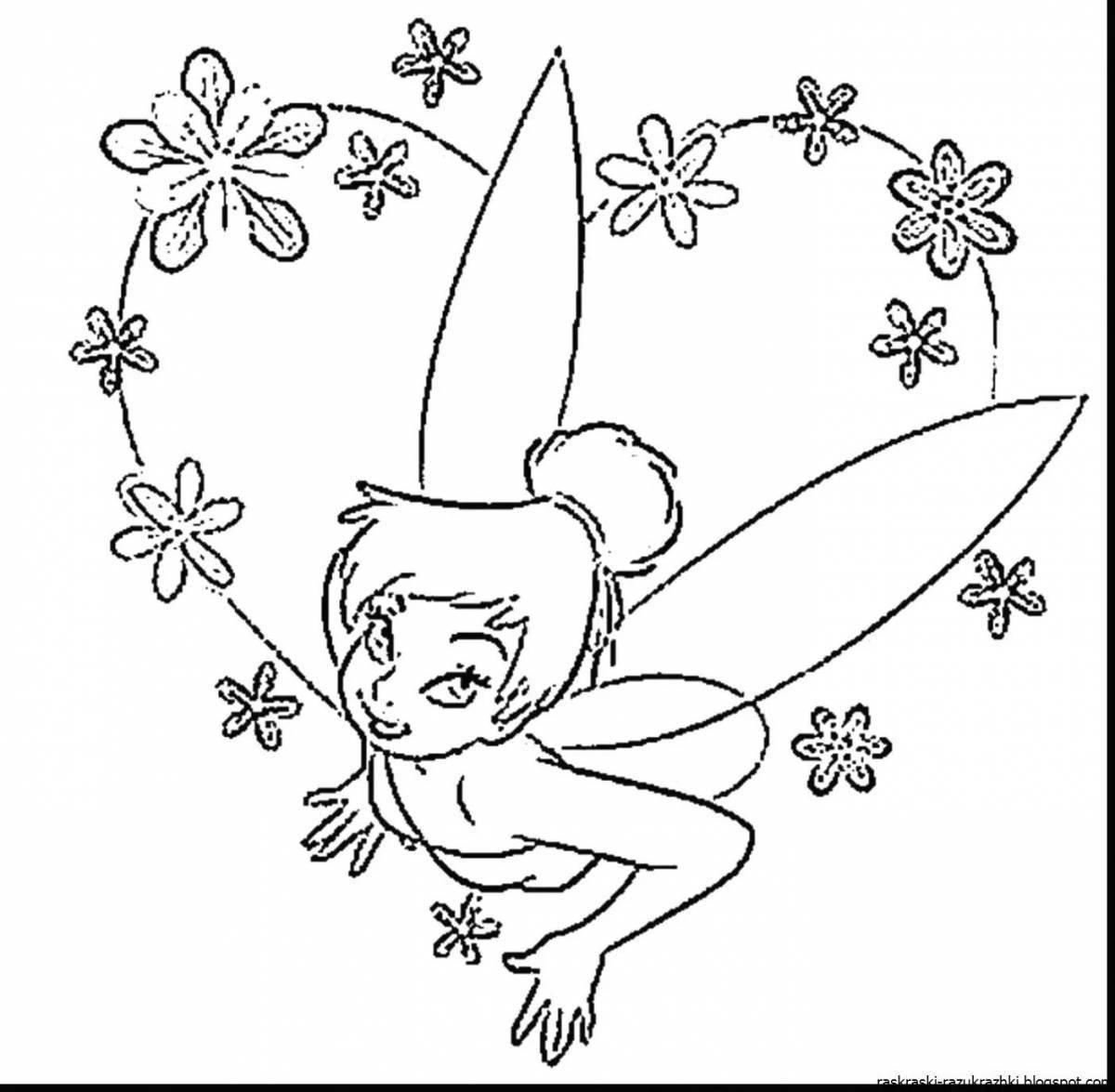 Fairy tale coloring for girls stencil