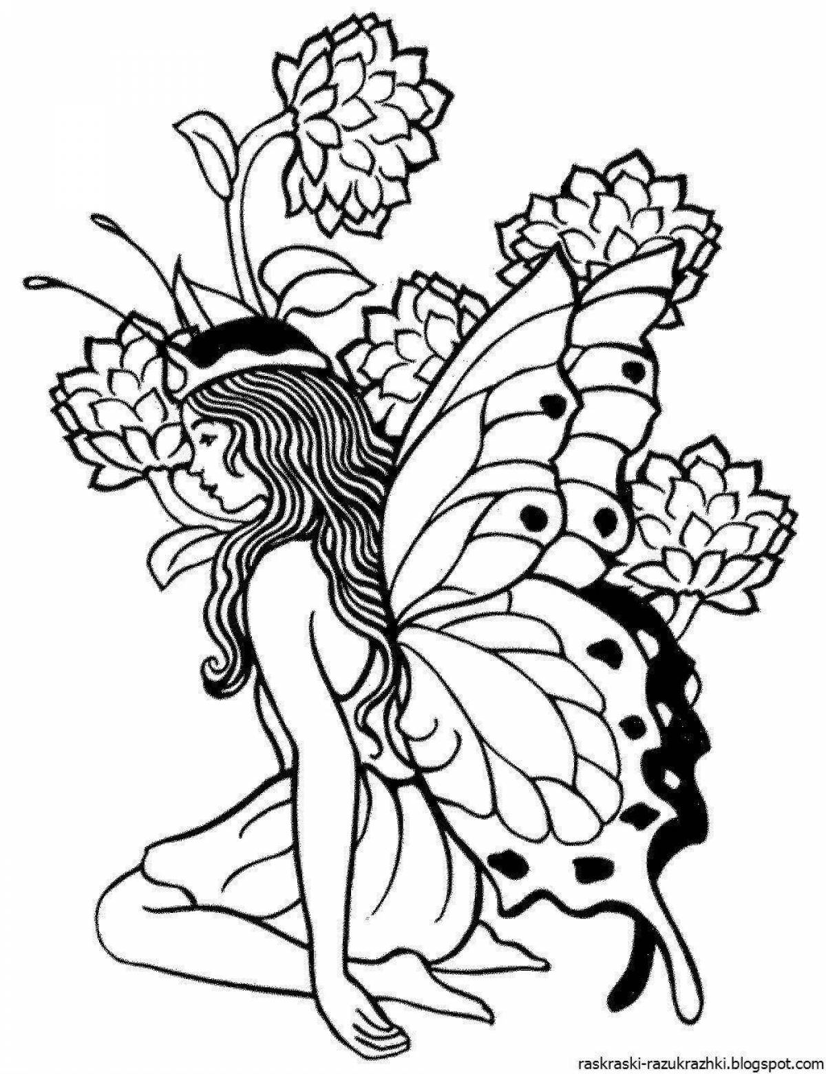 Gorgeous coloring stencil for girls