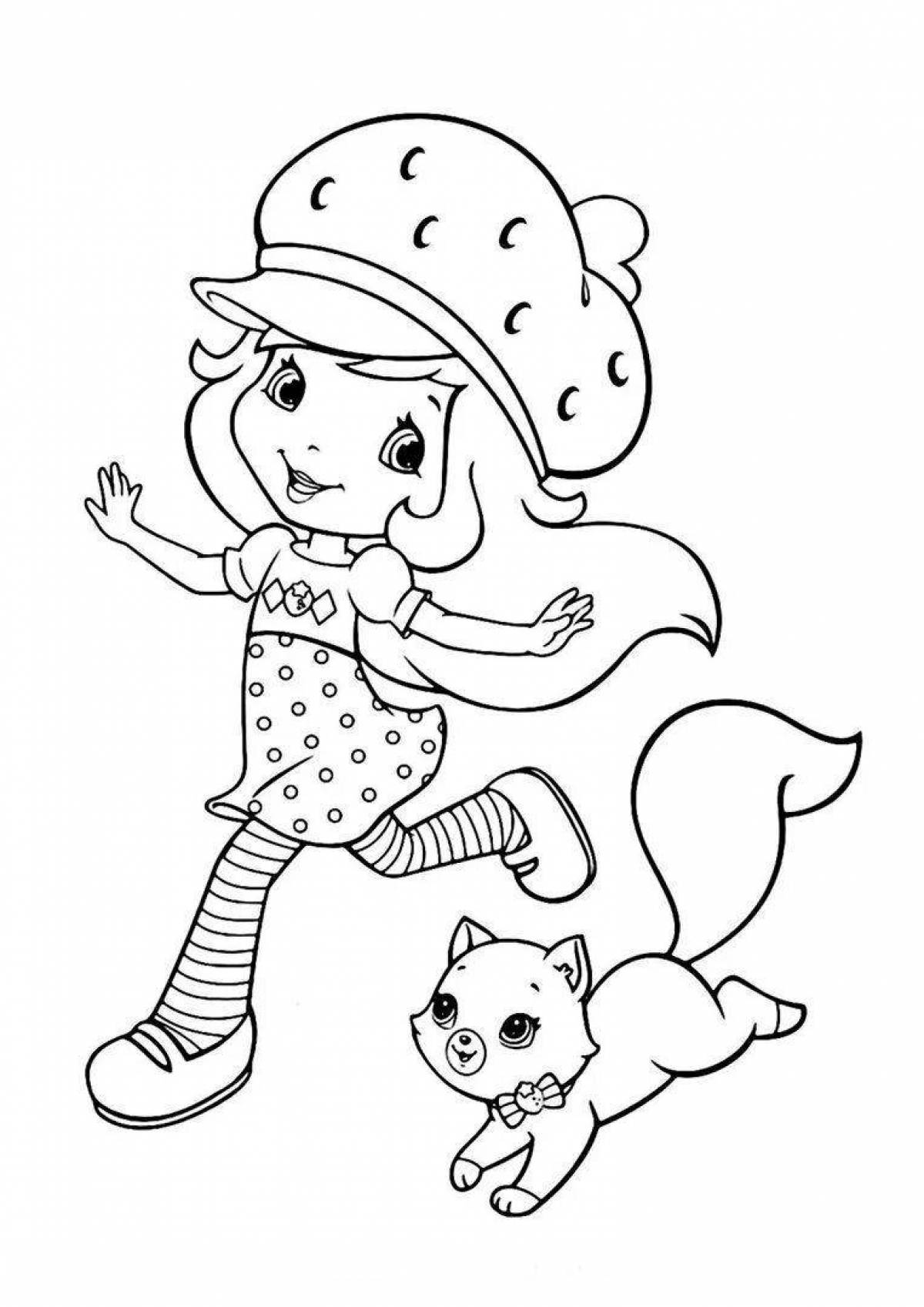 Photo Joyful coloring for girls stencil