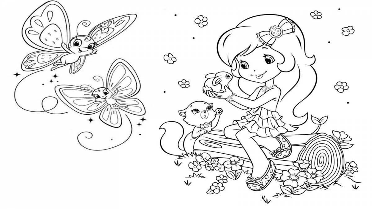 Refreshing stencil for girls coloring book