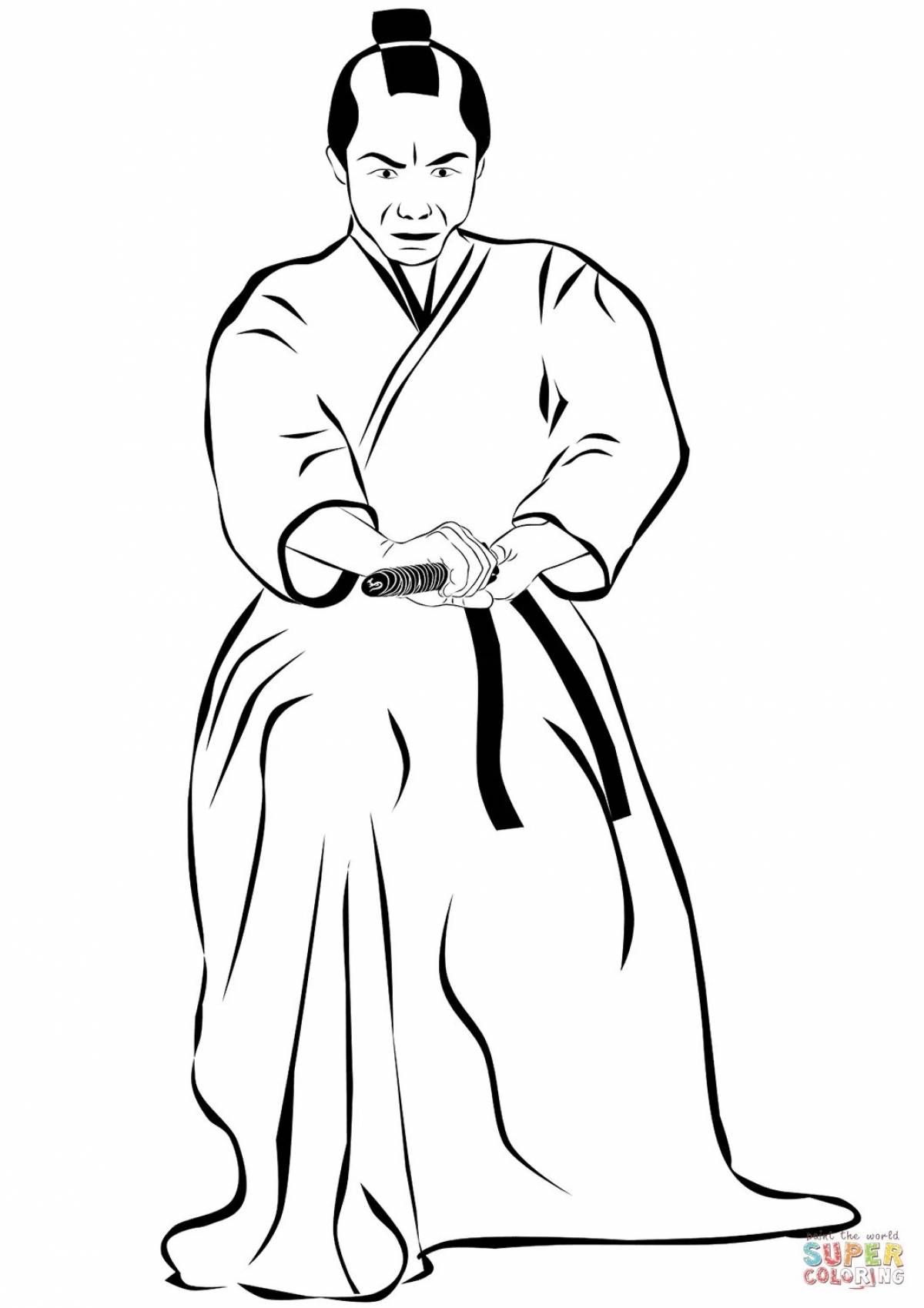 Причудливая раскраска кимоно для детей