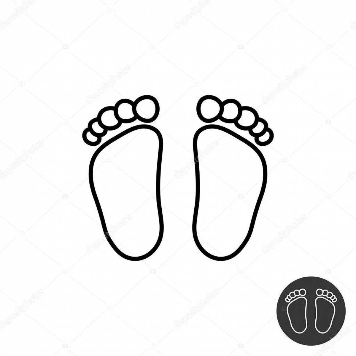 Coloring glowing footprints for kids