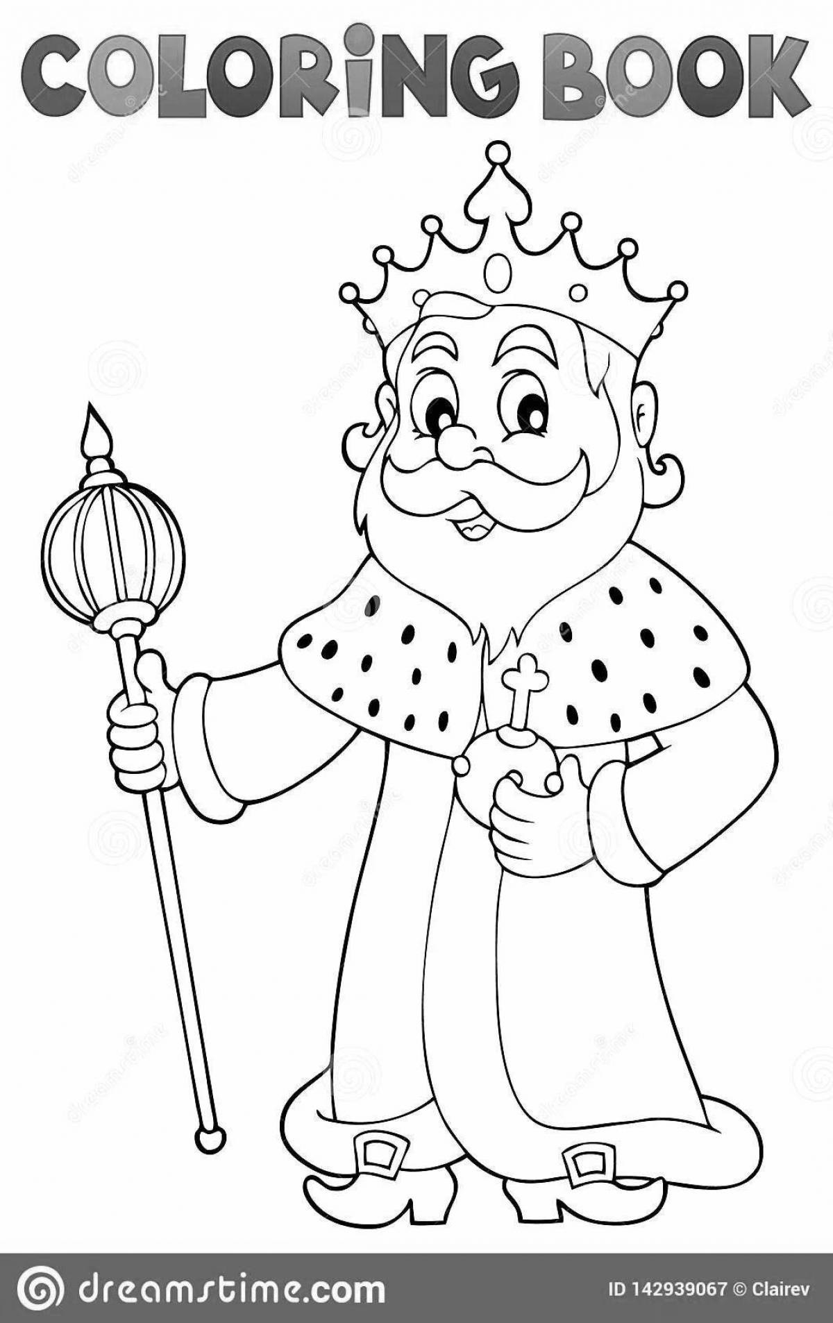 Colorful king coloring pages for kids
