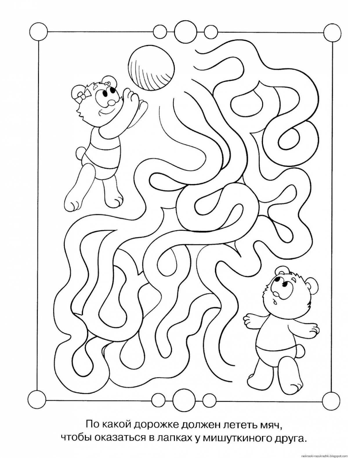 Colorful puzzle coloring pages for kids