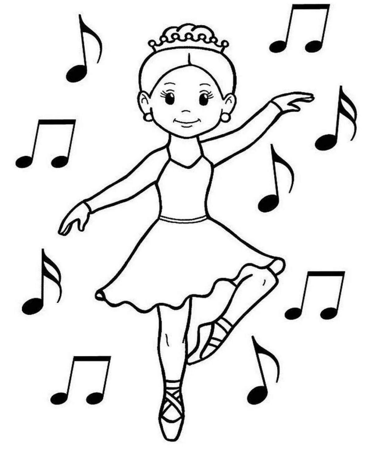Bright dance coloring for kids