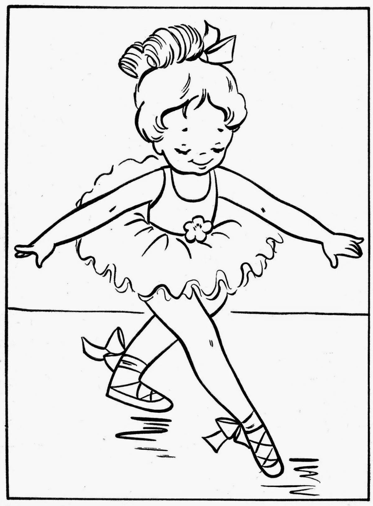 Sparkling dancing coloring pages for kids