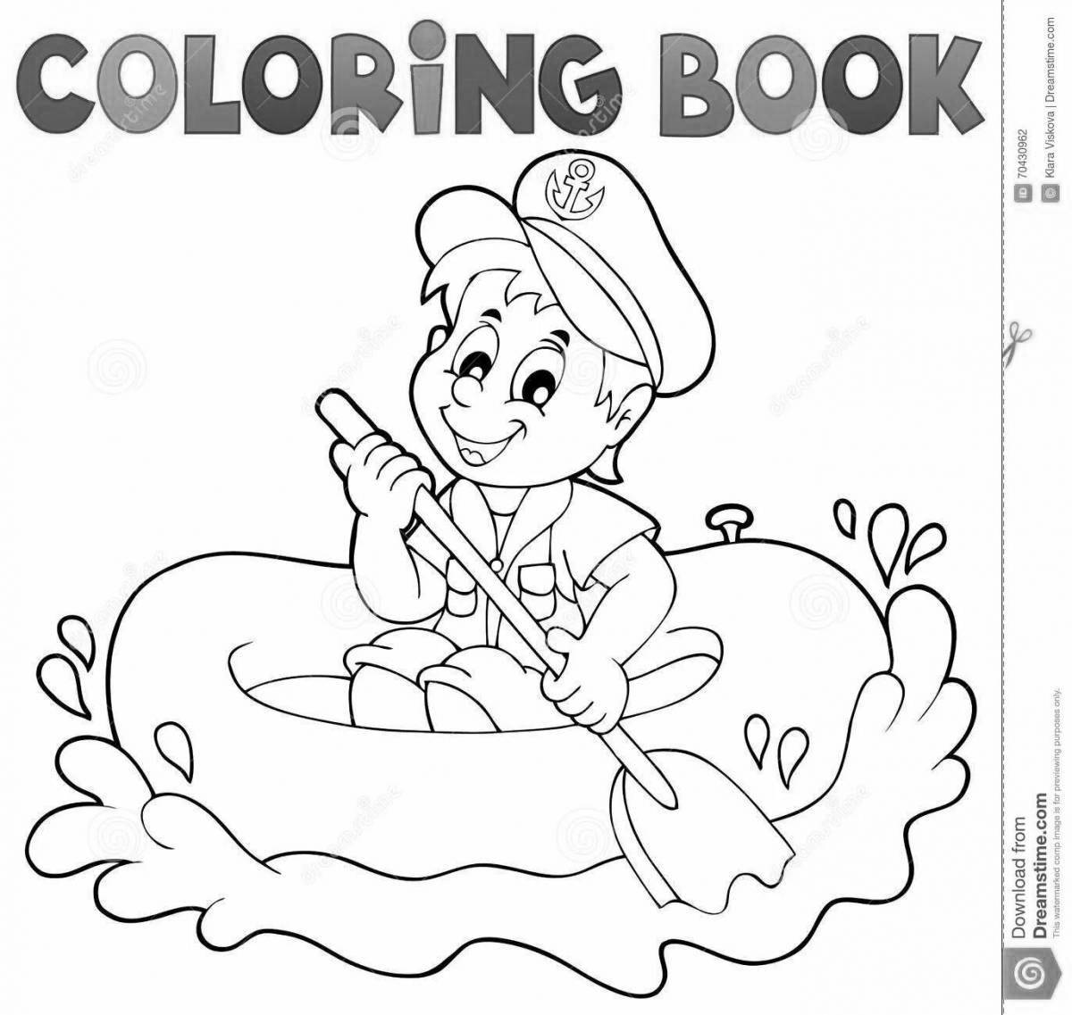 Coloring book funny hut for kids