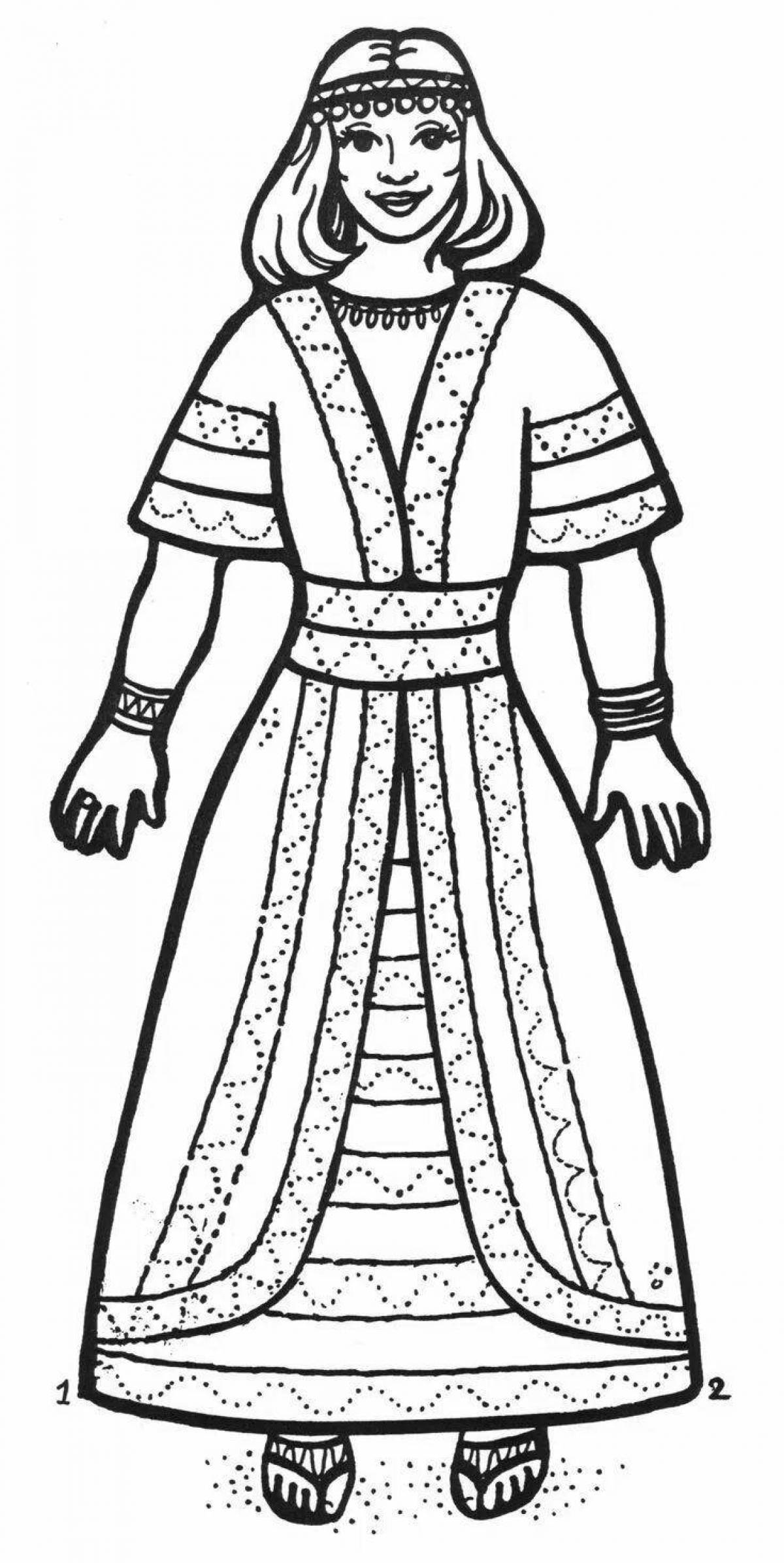 Colorful tomyris coloring page for kids