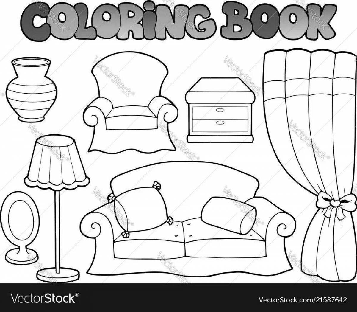 Colouring cozy furniture