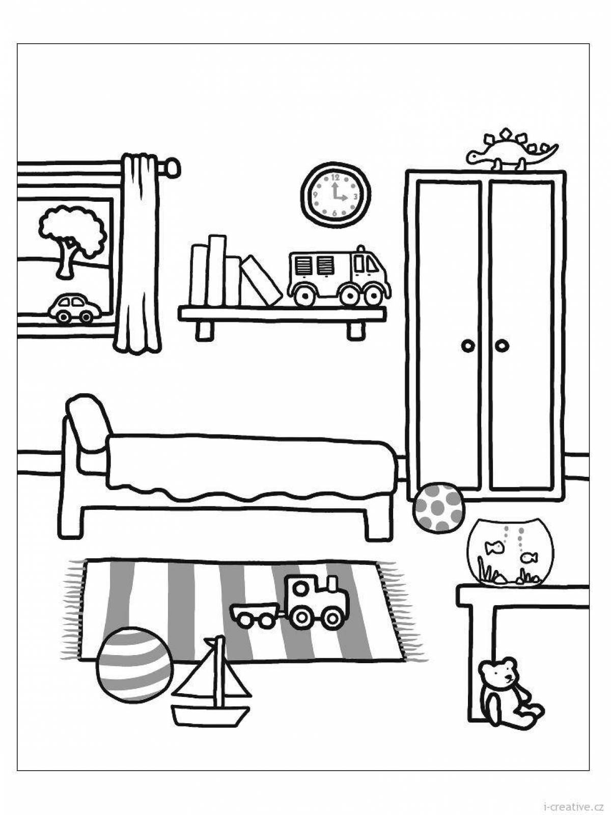 Serene furniture coloring page