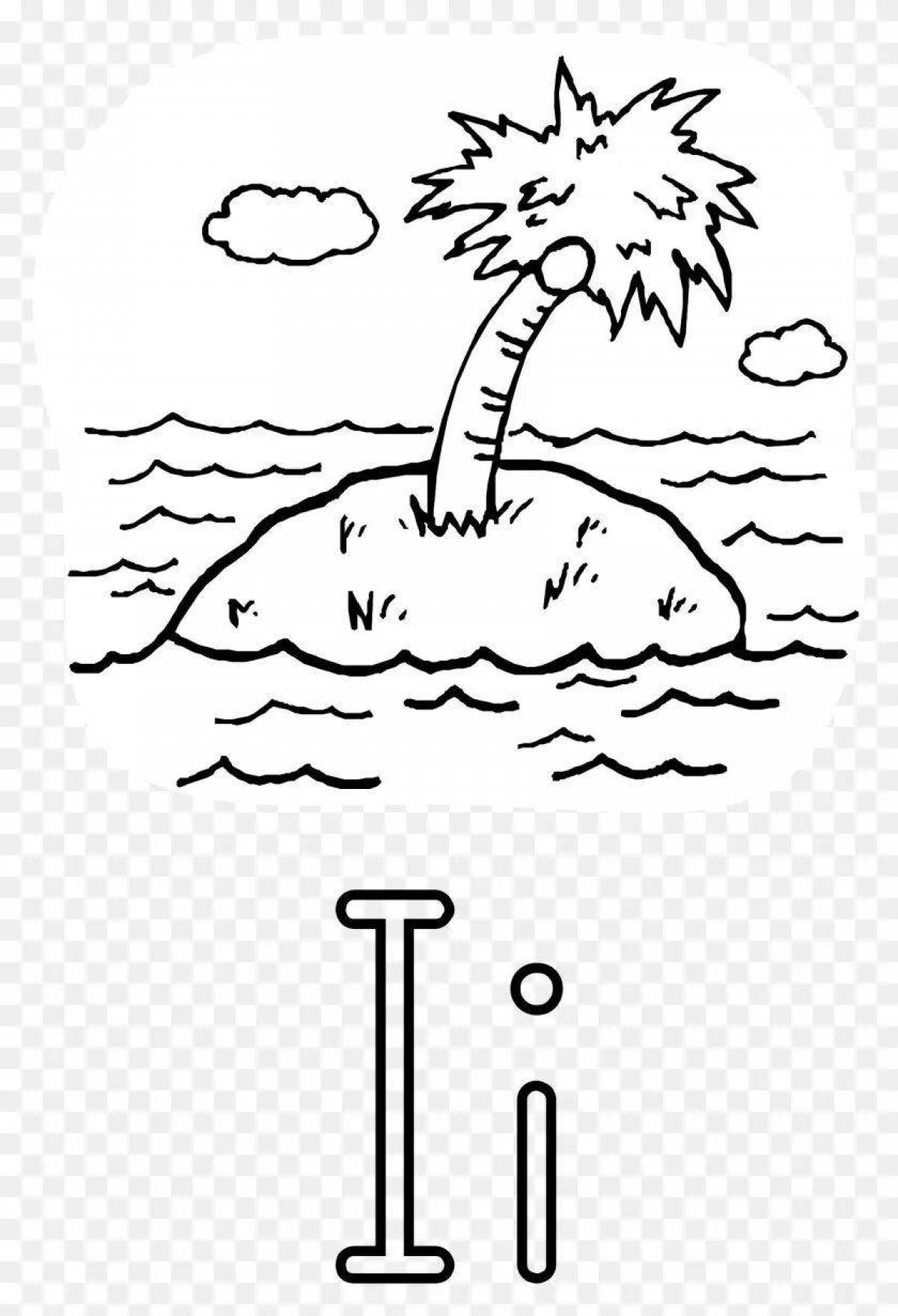 Adorable island coloring book for kids