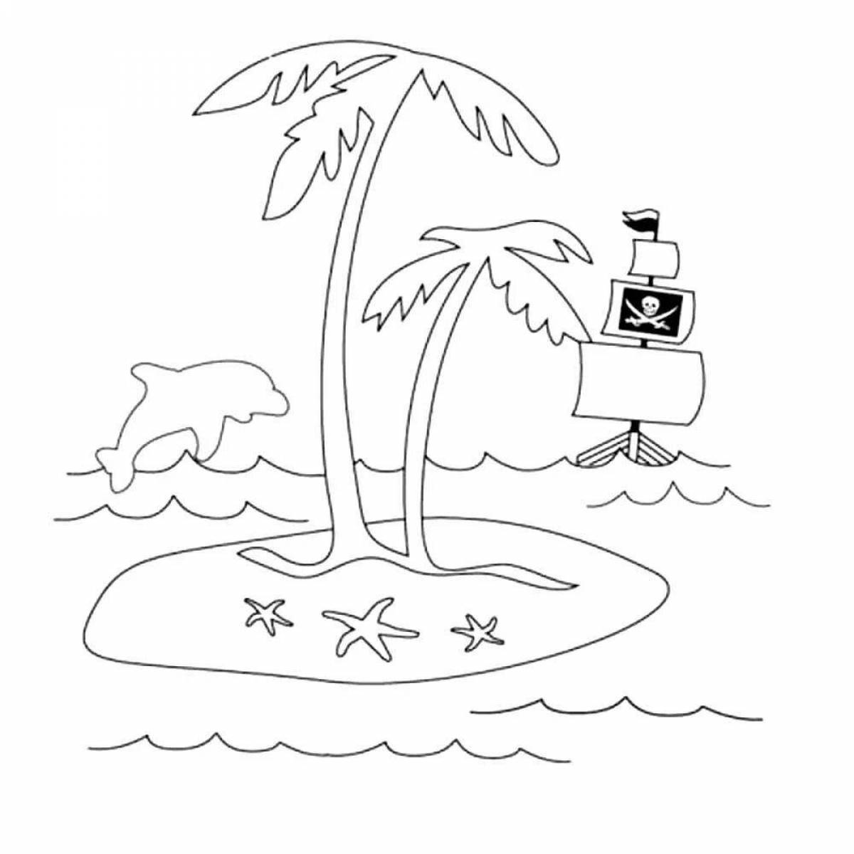 Children's island coloring pages