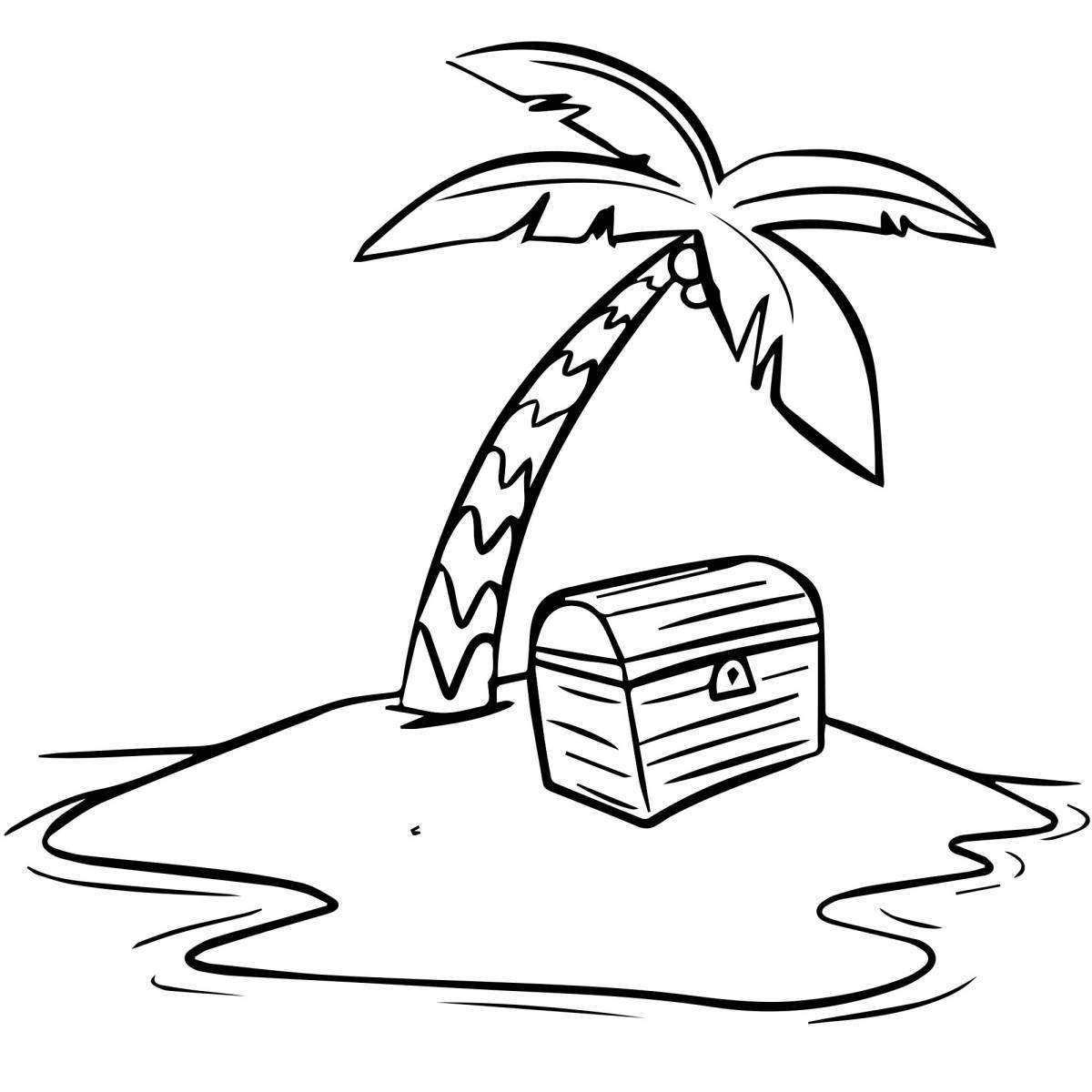 Coloring page nice island for kids