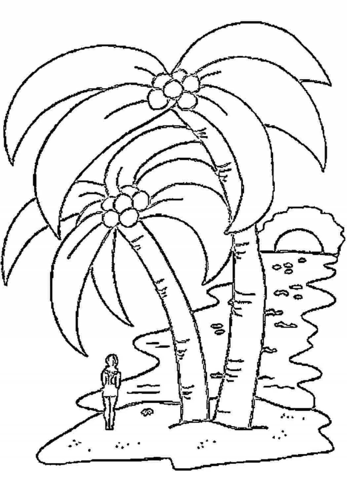 Sunny island coloring book for kids