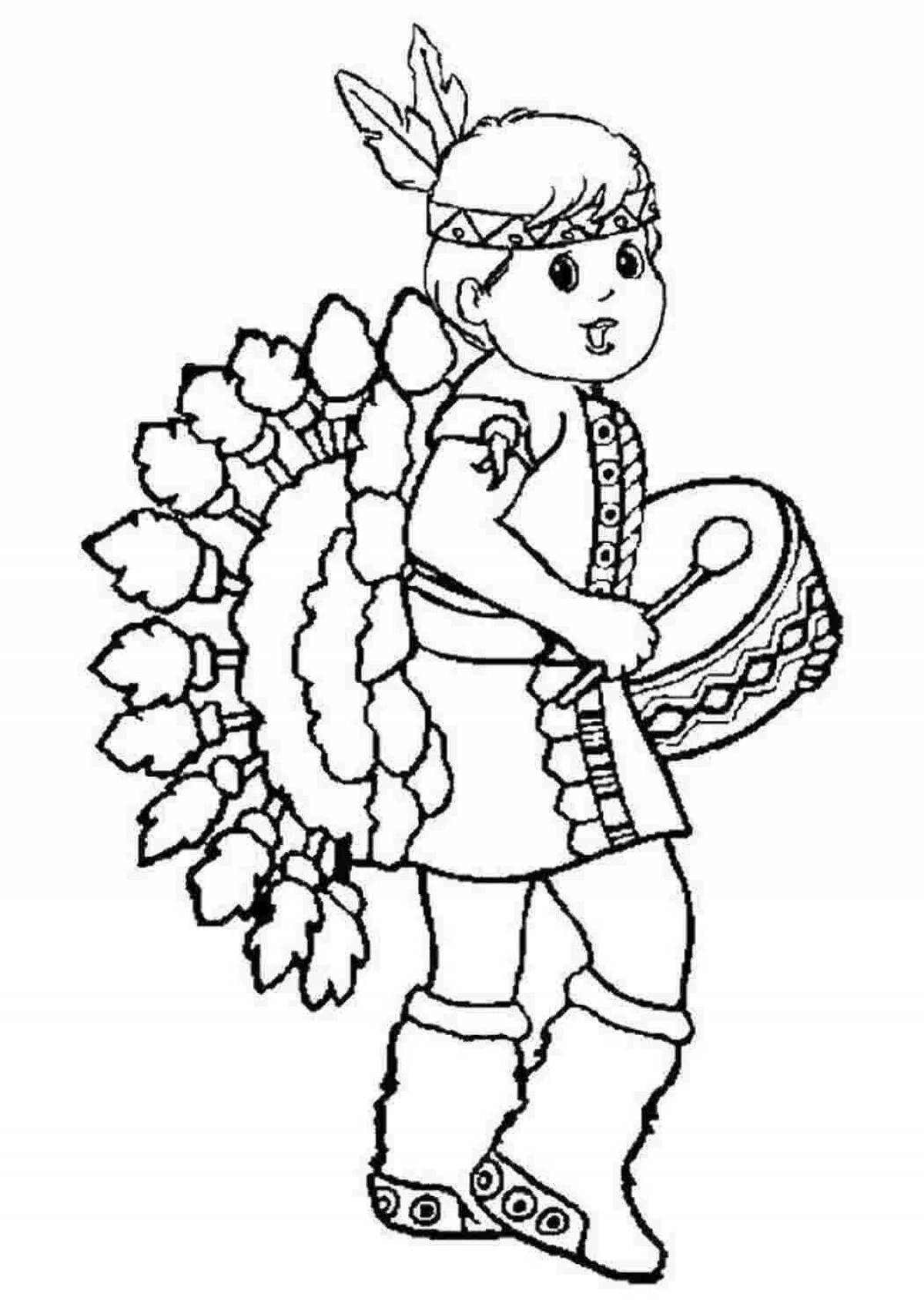 Colorful Indian coloring book for kids