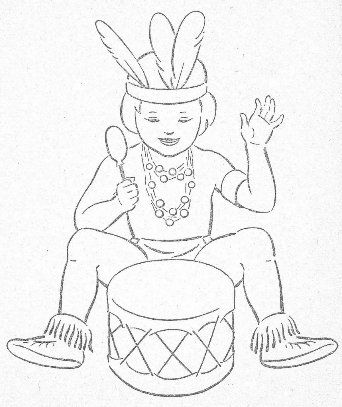 Playful Indian coloring book for kids