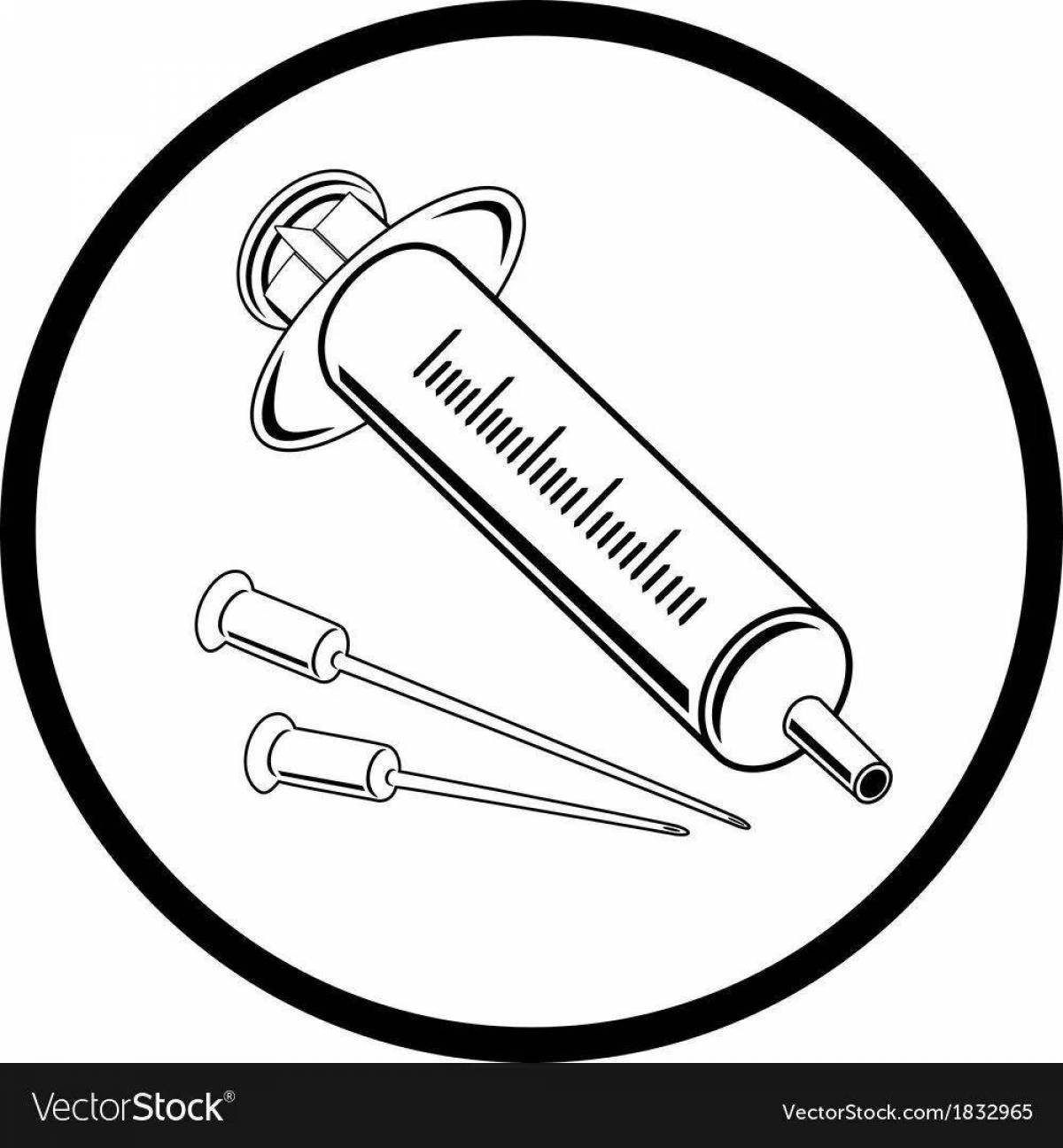 Fun coloring syringe for preschoolers