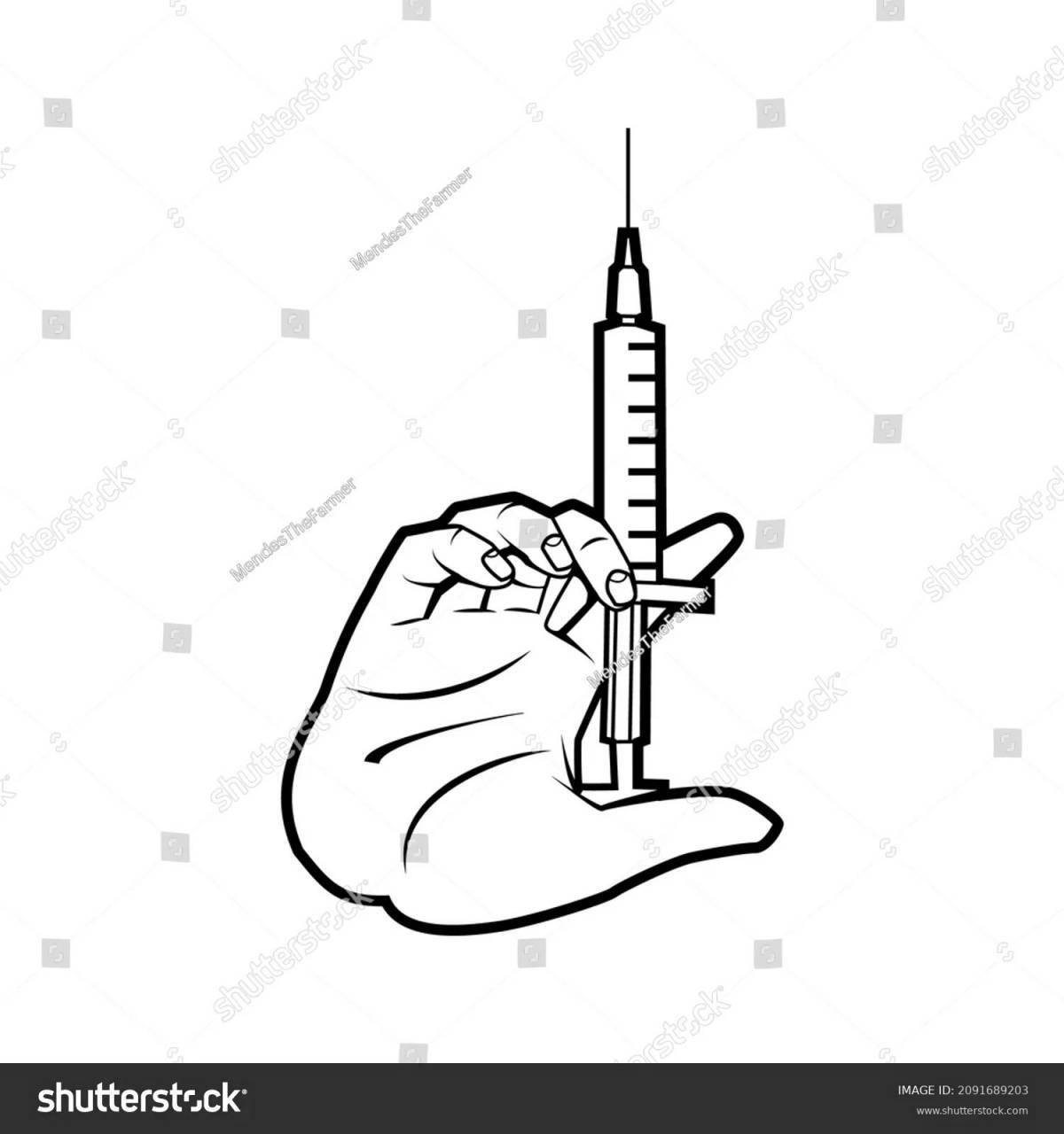 Fun syringe coloring for kids