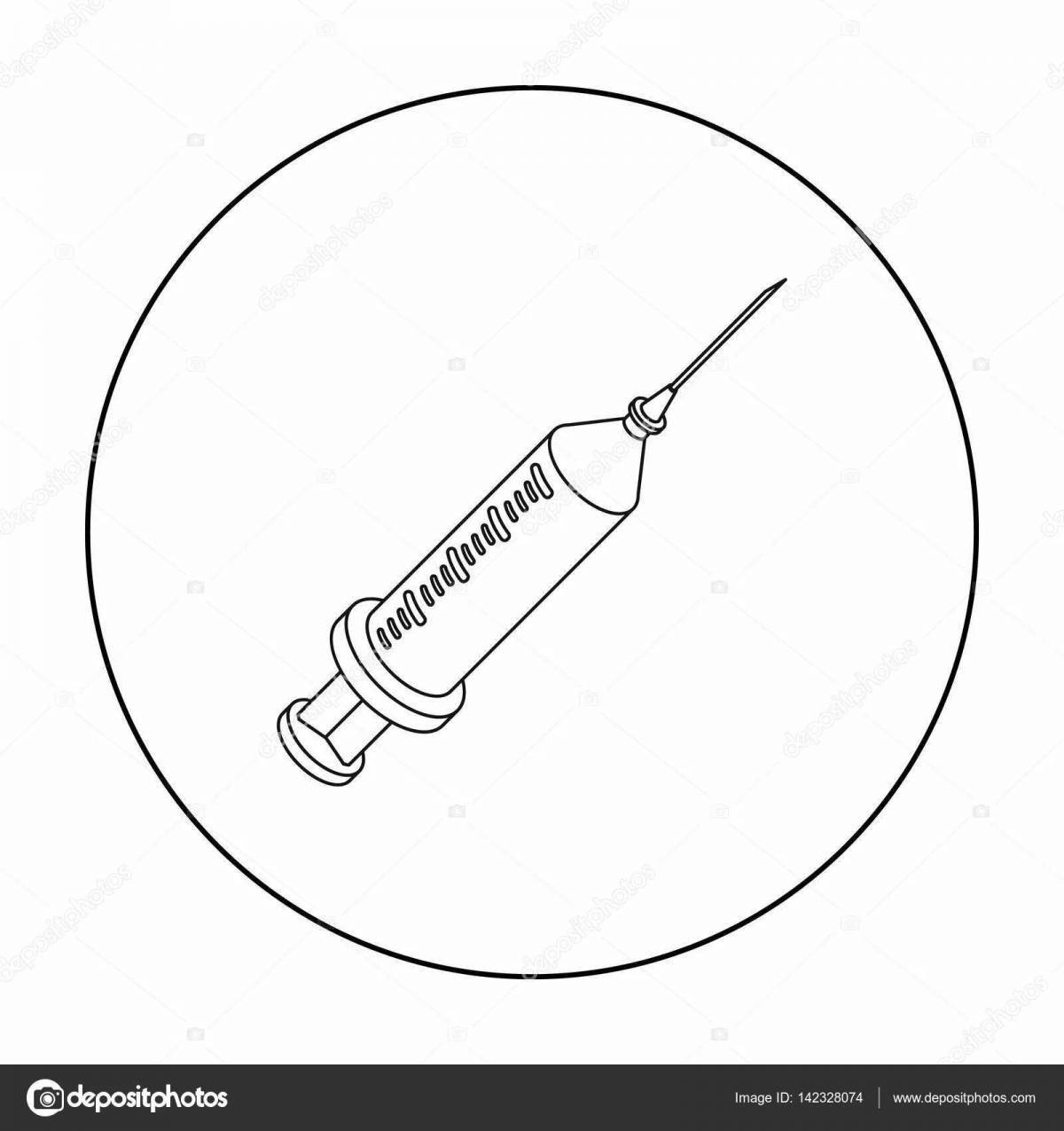 Exciting syringe coloring page for kids