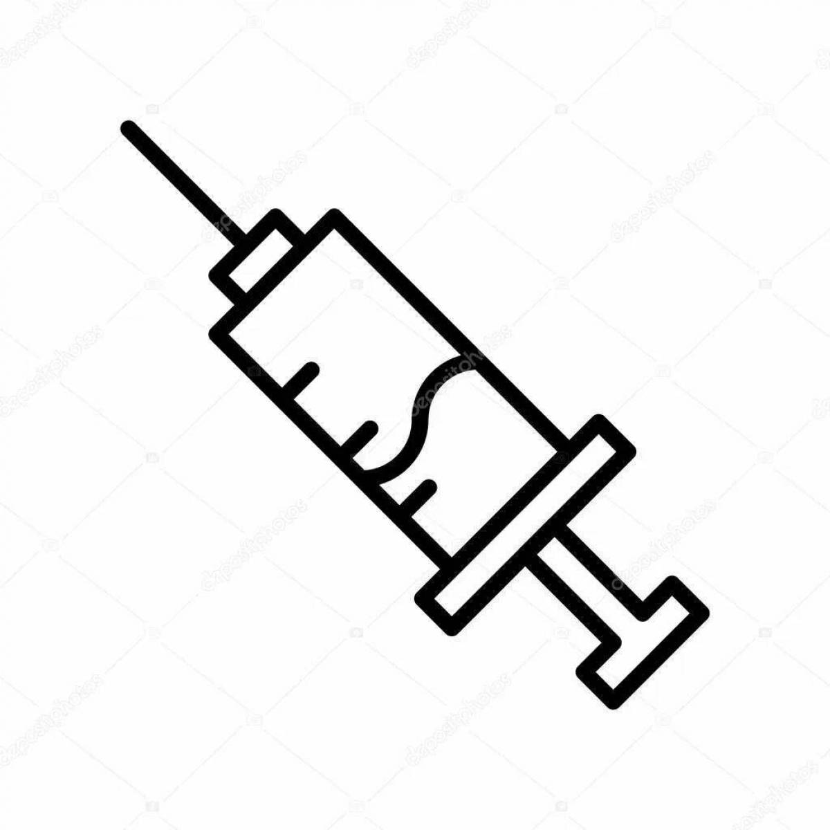 Brilliant syringe coloring page for little ones