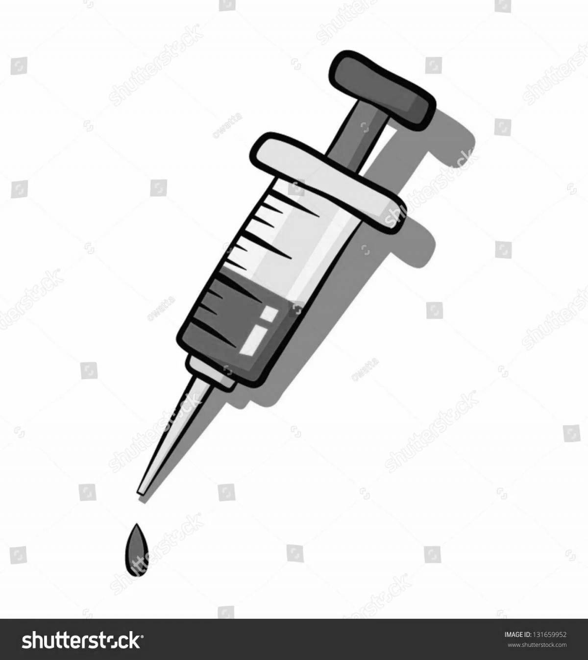 Brilliant syringe coloring page for toddlers