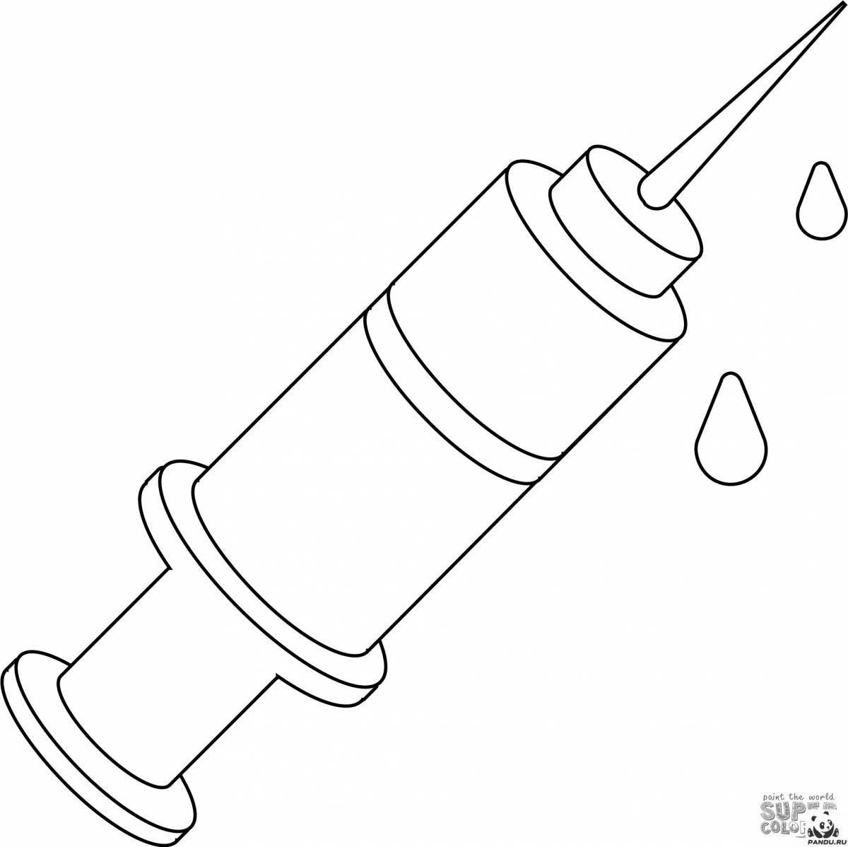 Great preschool syringe coloring page