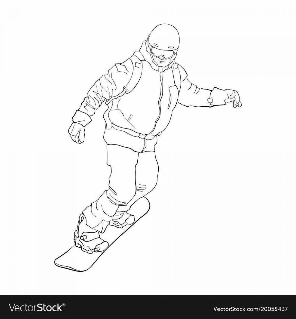 Snowboard coloring pages for kids