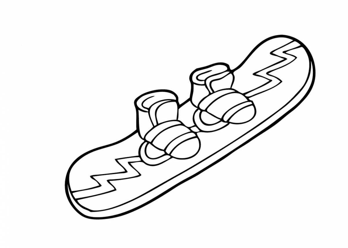 Color dynamic snowboard coloring book for kids