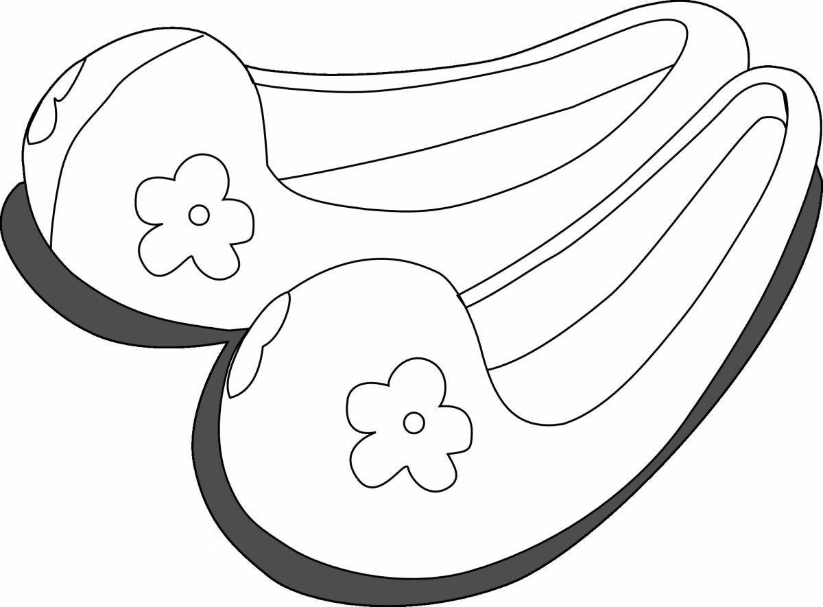 Adorable slippers coloring pages for kids