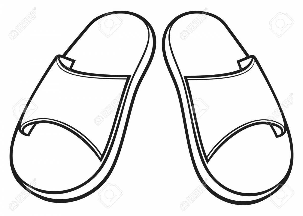 Colouring colorful slippers for children