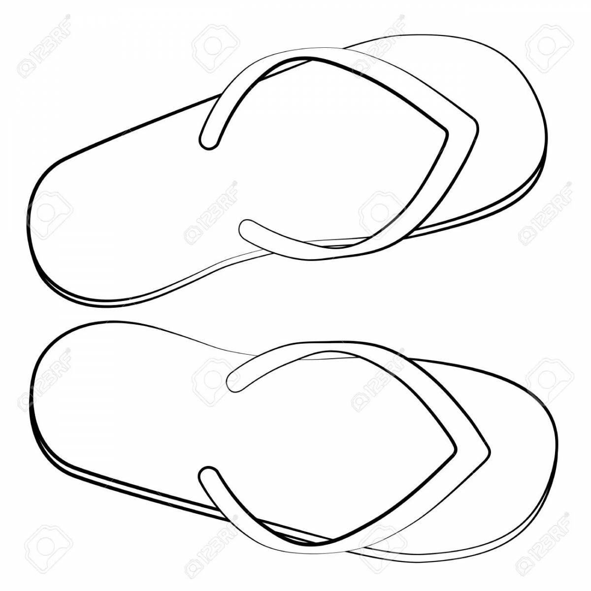 Coloring book fairy slippers for kids