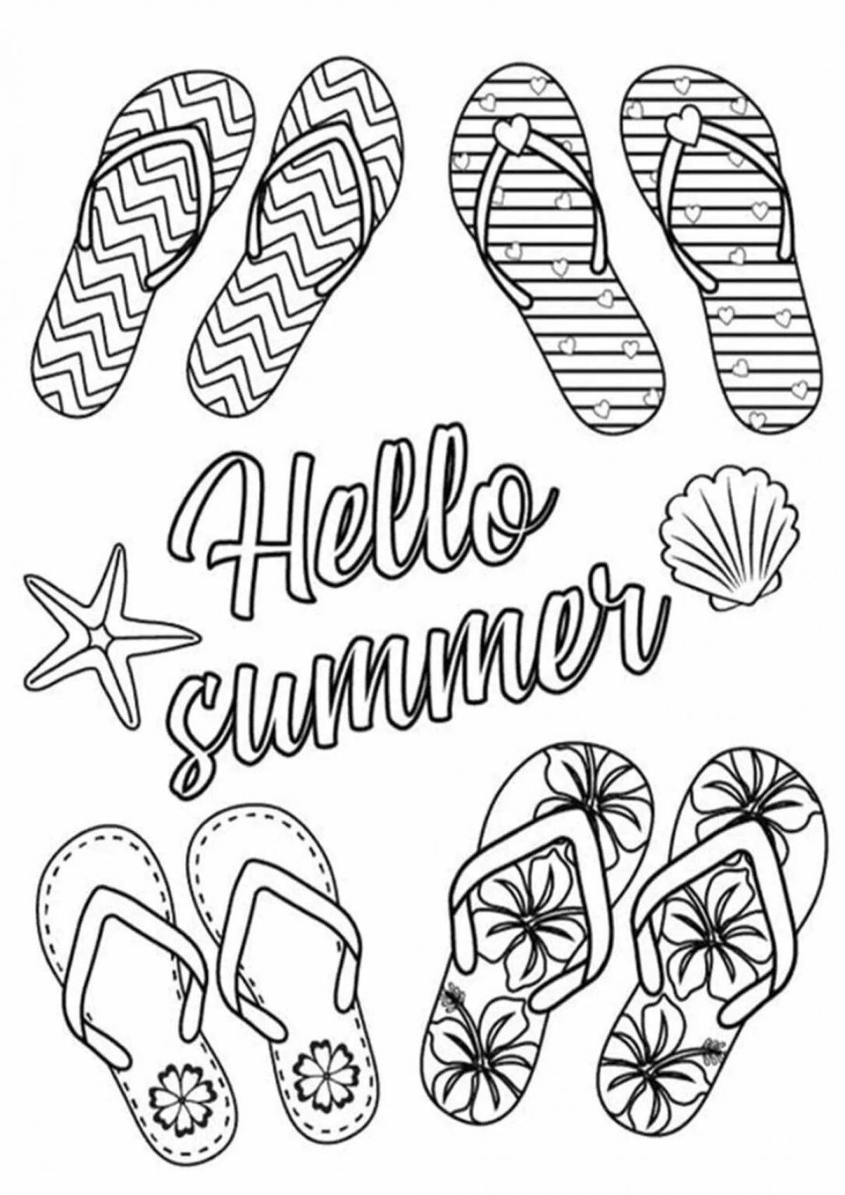 Attractive slippers coloring pages for kids