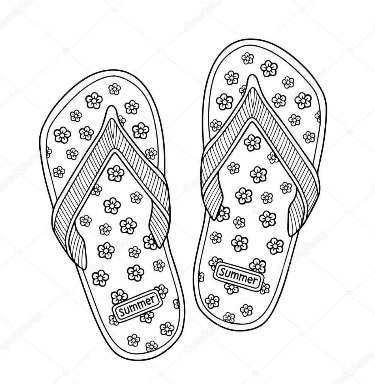 Adorable Slipper Coloring Pages for Preschoolers