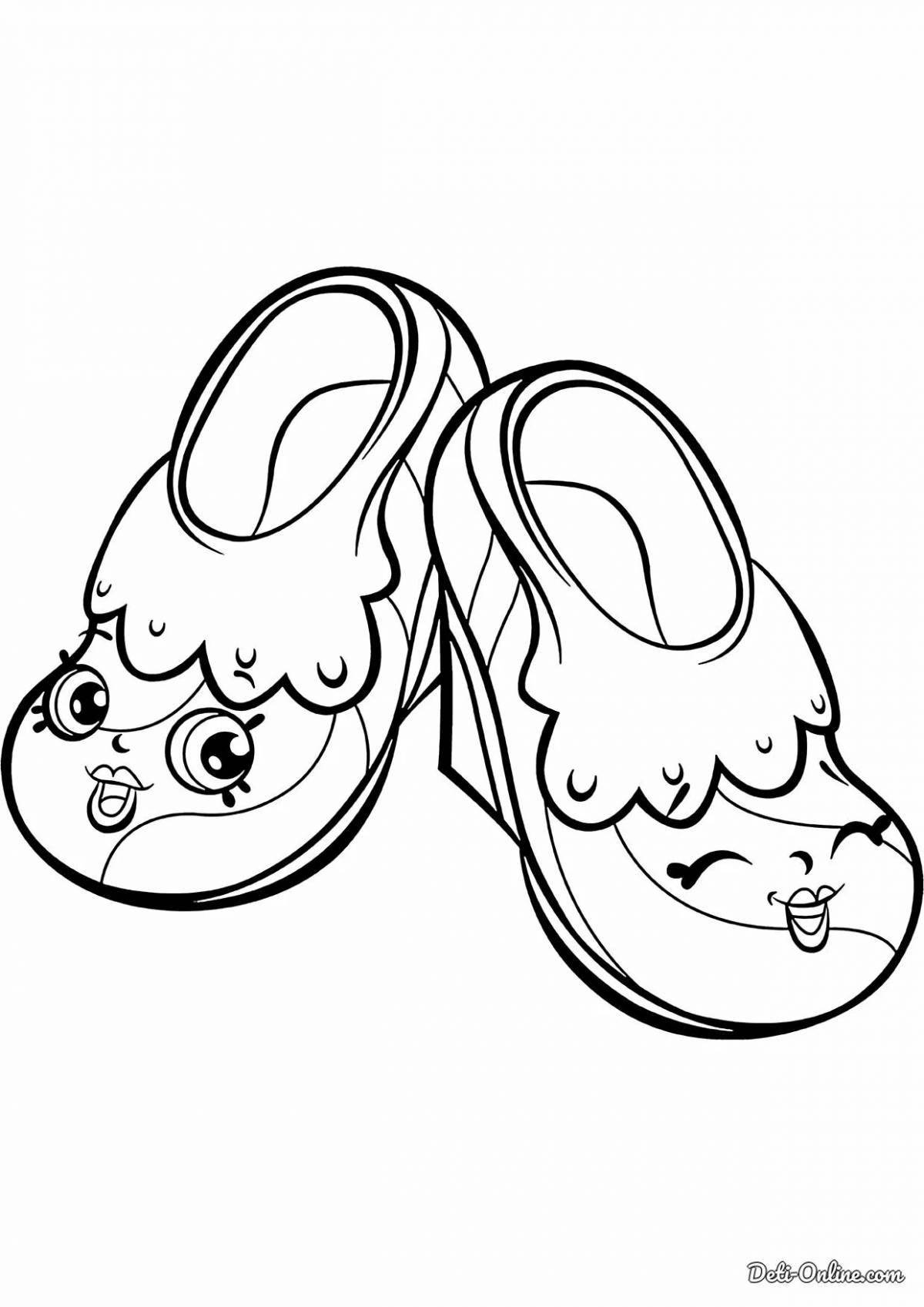 Coloring book fantastic slippers for kids