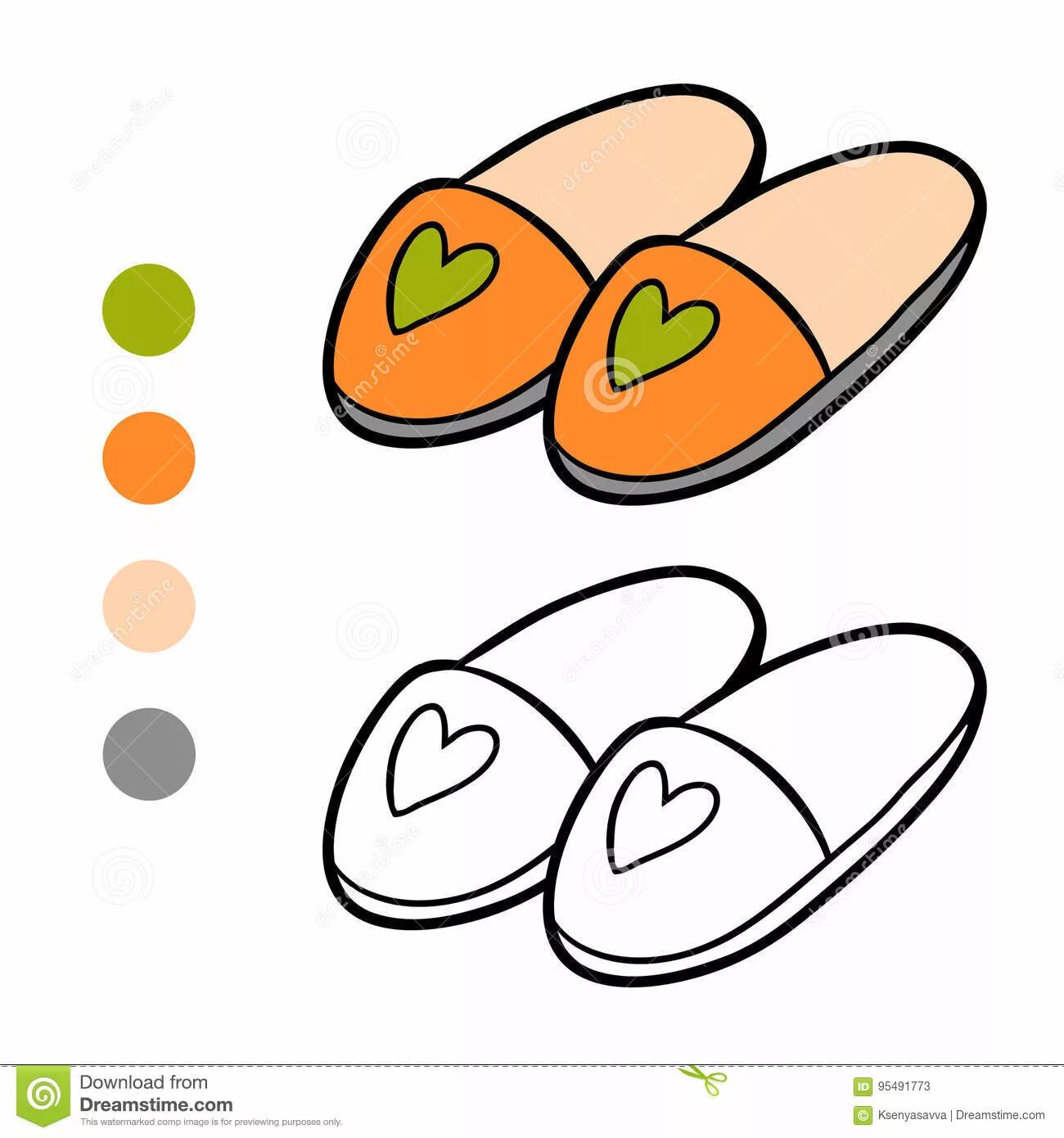 Coloring book gorgeous slippers for kids