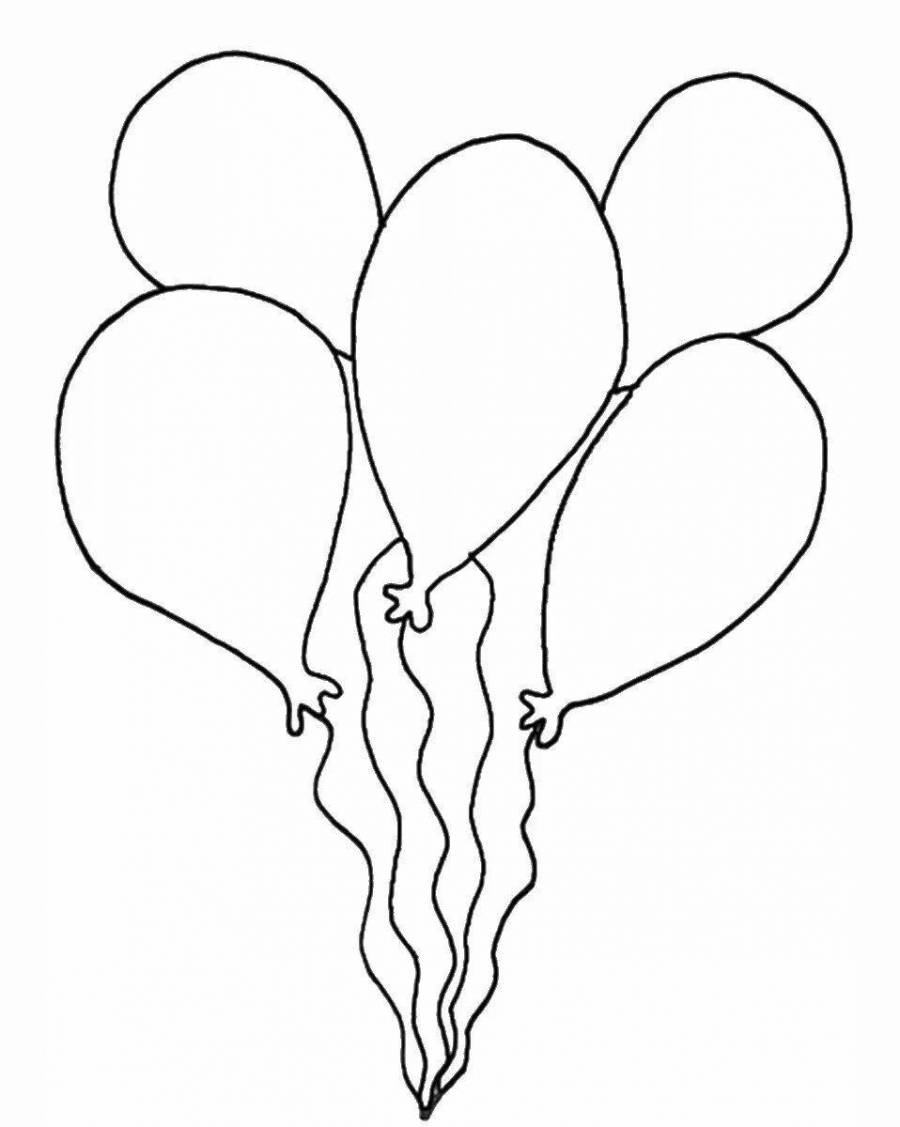 Воздушные шарики шаблон для рисования