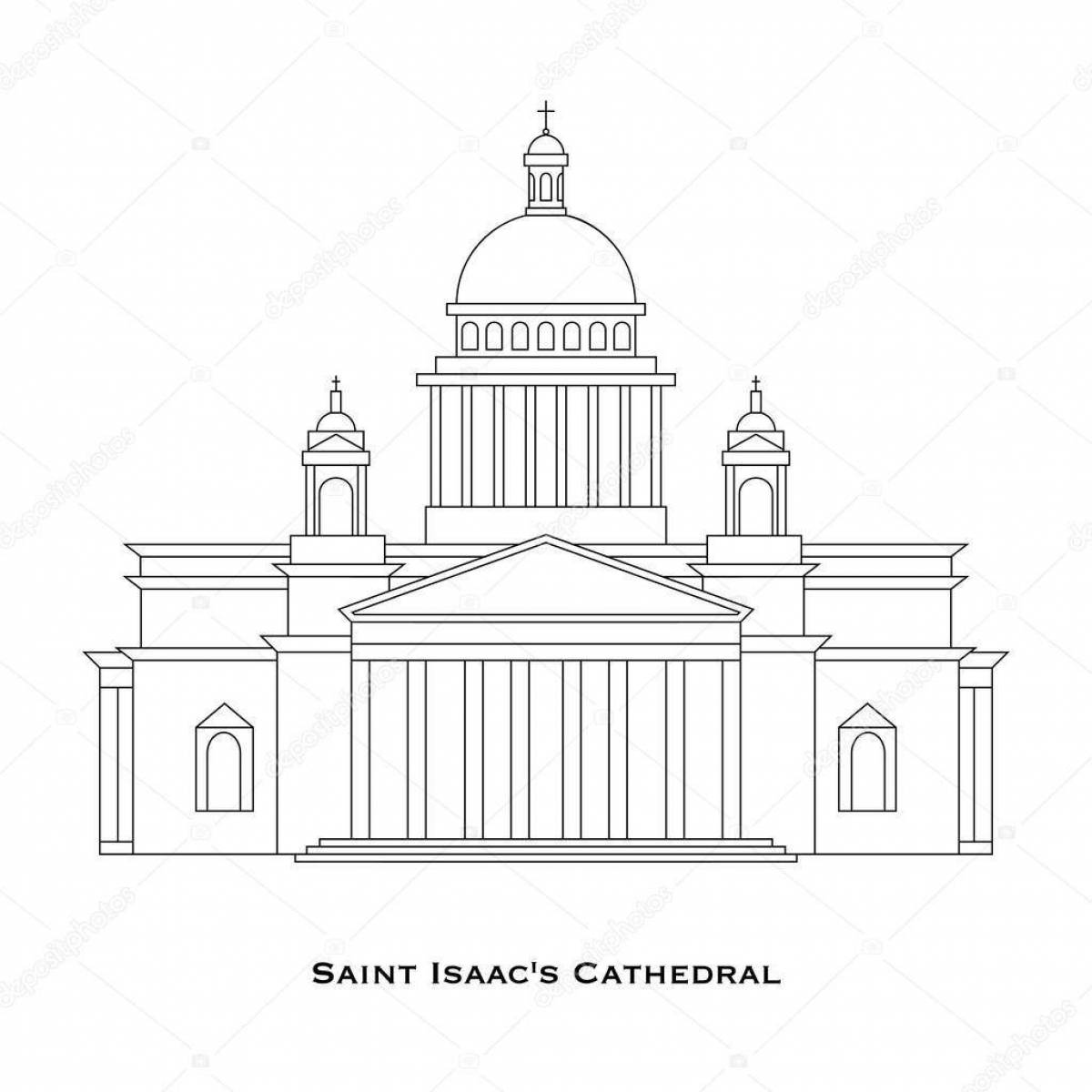 Фото Раскраска замечательный исаакиевский собор.