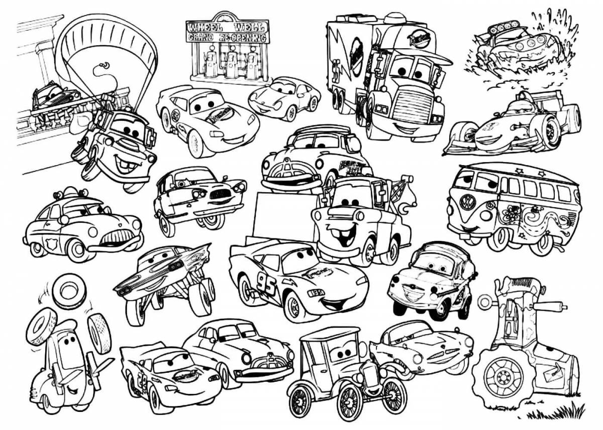 Раскраски Много машинок (29 шт.) - скачать или распечатать бесплатно #8355
