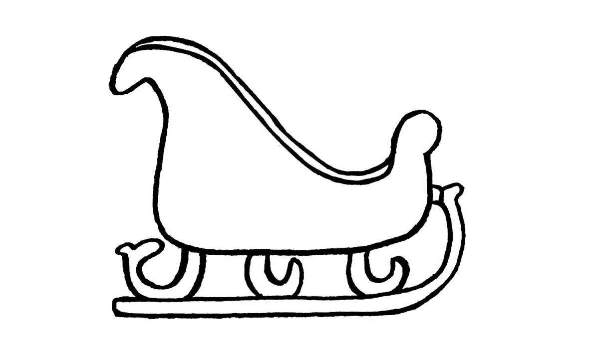 Cute sleigh coloring for kids