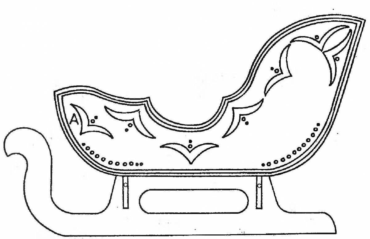 Amazing sleigh coloring page for kids