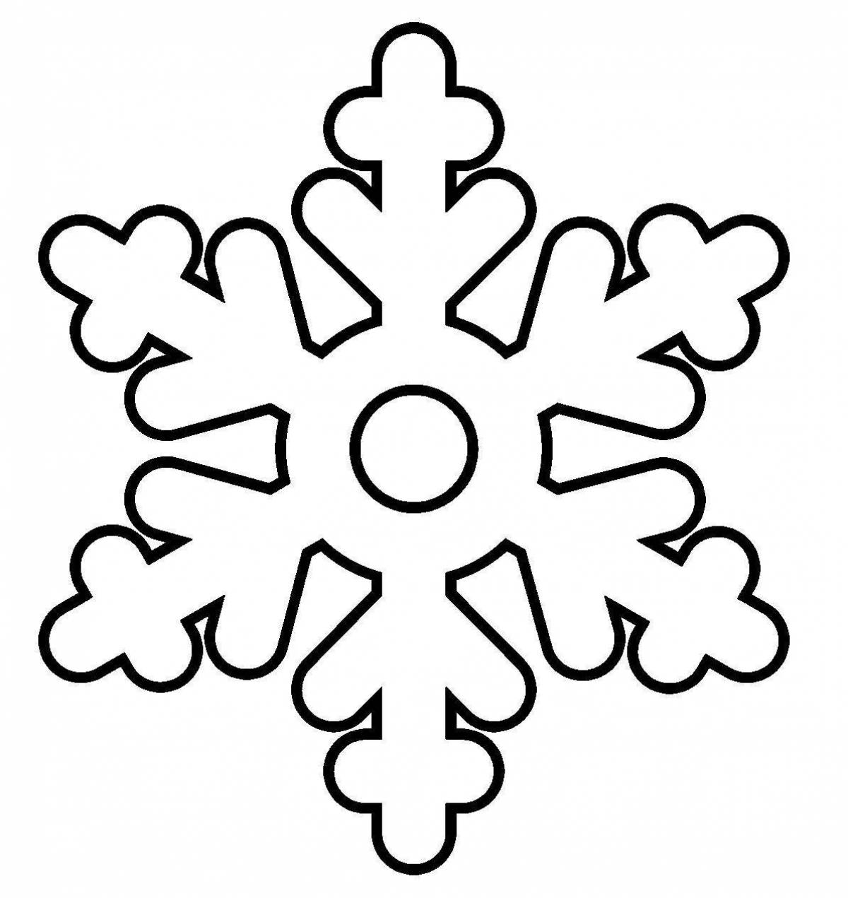 Magic snowflake coloring page for kids