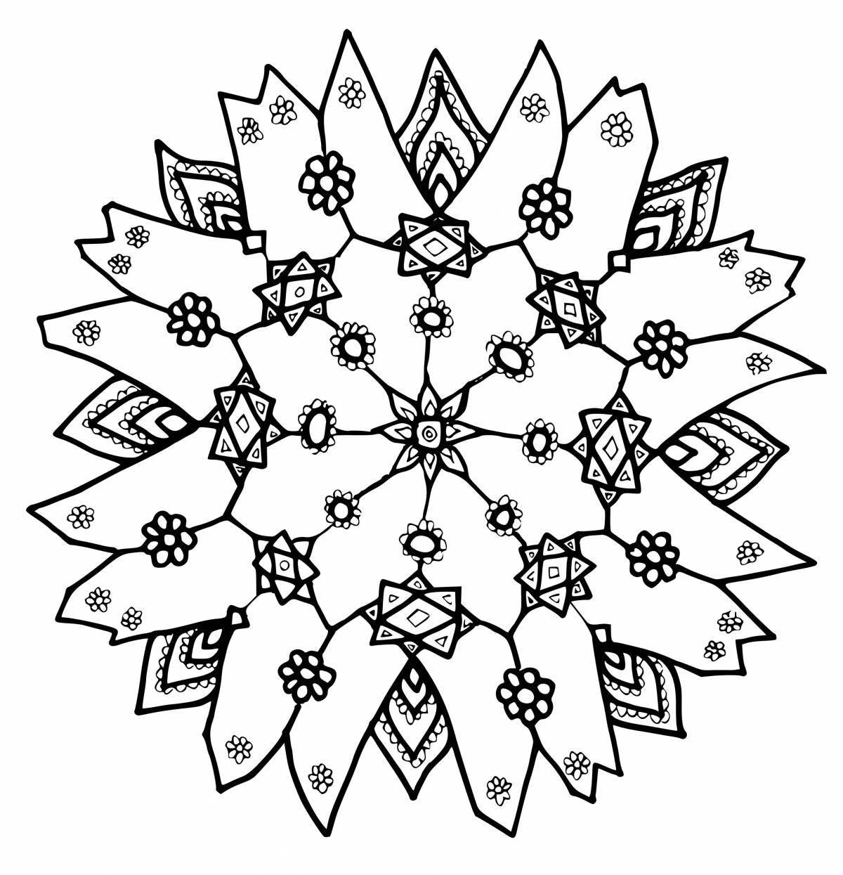 Great snowflake coloring book for kids