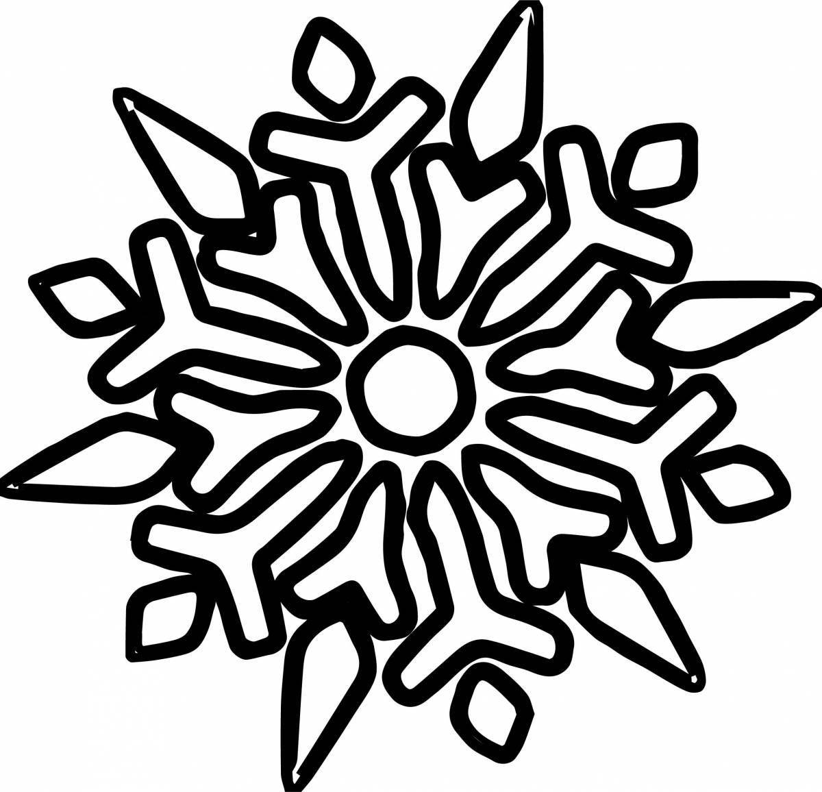 Яркая снежинка раскраска для детей
