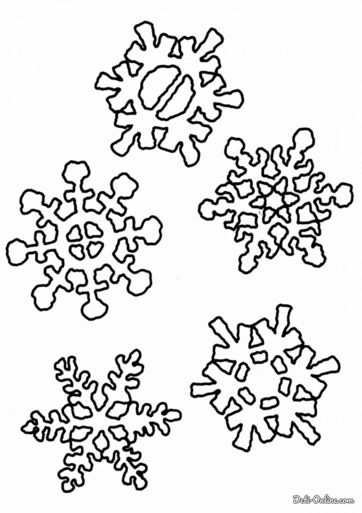 Shining snowflake coloring book for kids