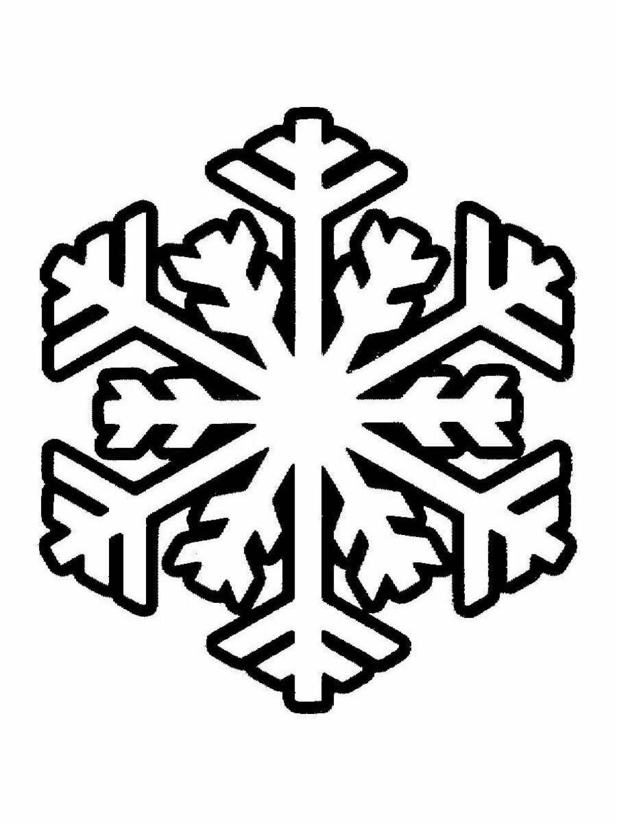Animated snowflake coloring page for kids