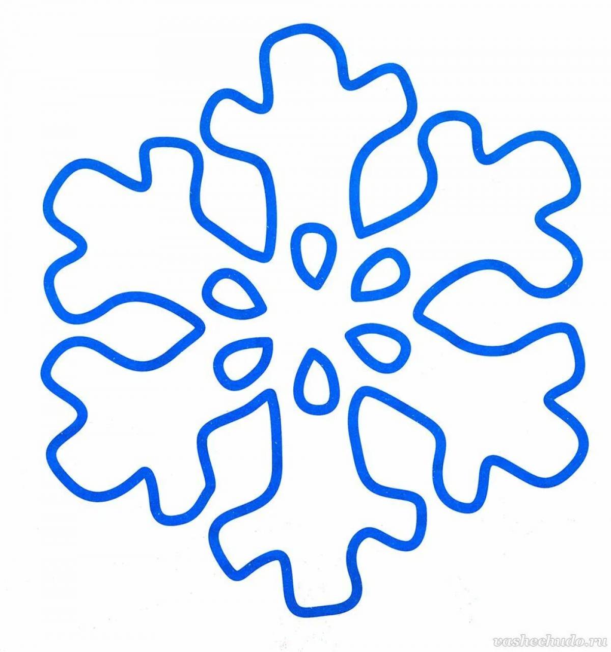 Snowflake live coloring for kids